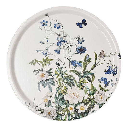 TRAY, BLUE FLOWER GARDEN - BIRCH