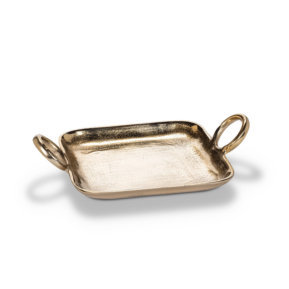 TRAY, W/RING HANDLES - GOLD