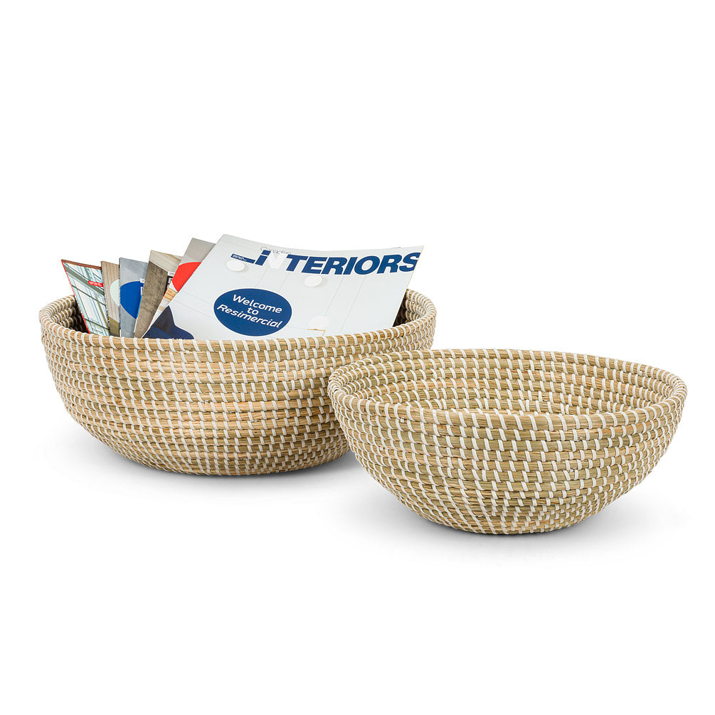 BOWL / BASKET - WHITE, LARGE