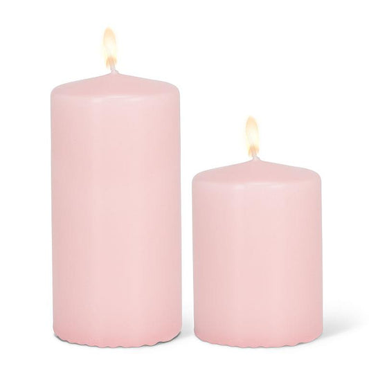 CANDLE, PILLAR - SOFT PINK