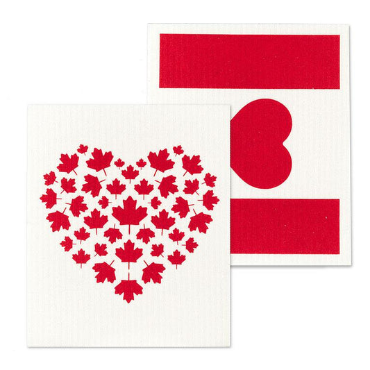 DISHCLOTH (SET OF 2) CANADA FLAG & HEART