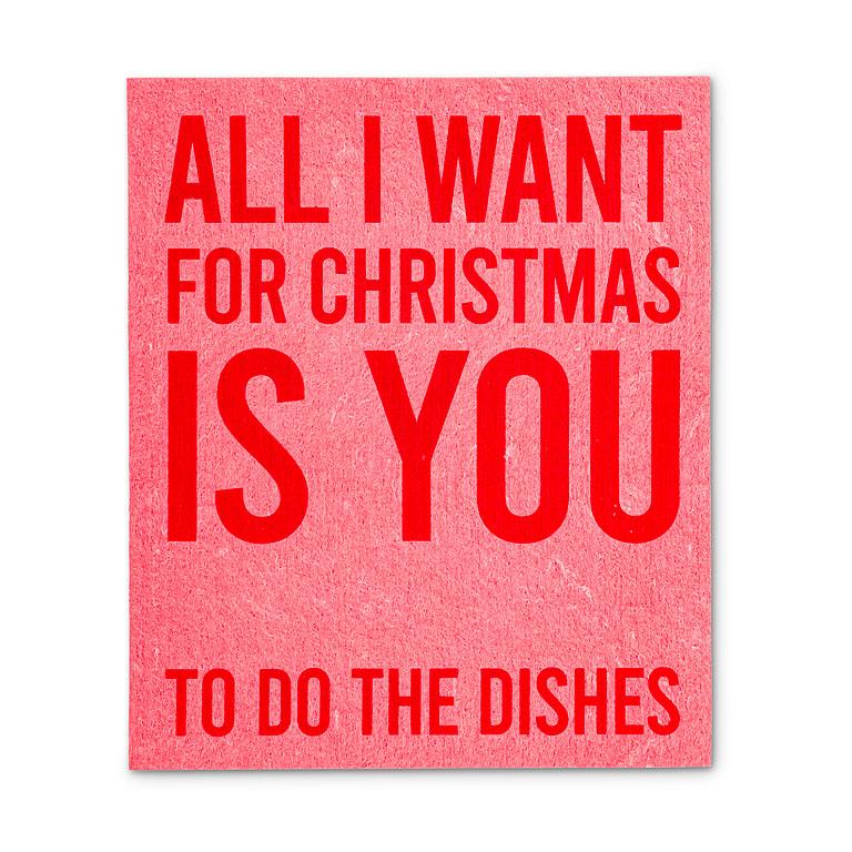 DISHCLOTH (SET OF 2) HOLIDAY TEXTS (BLUE&PINK)