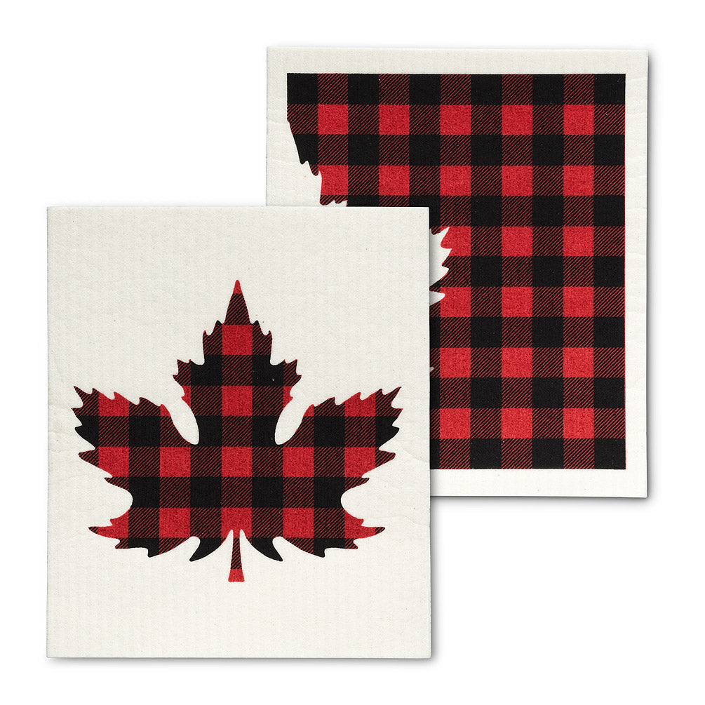 DISHCLOTH (SET OF 2) CHECK LEAF