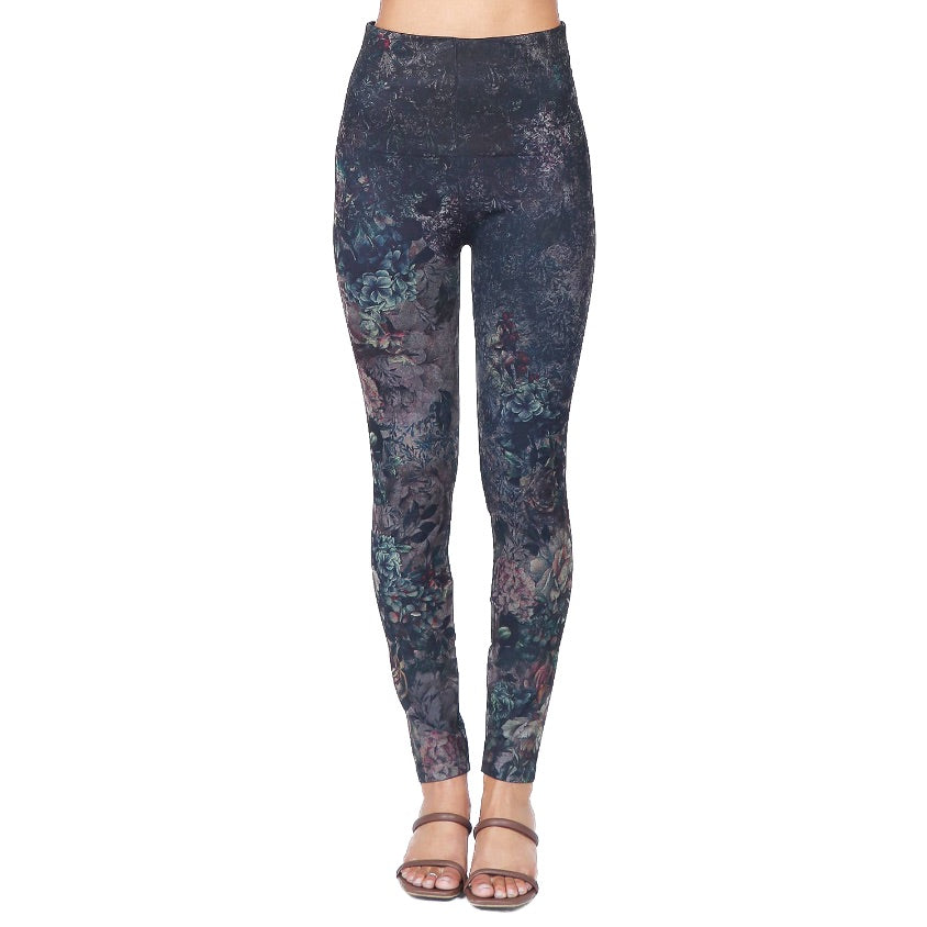 LEGGINGS, ABSTRACT FLORAL PRINT (OS)